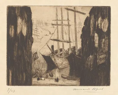 Марсель. Улица Бассе у Старого порта by Арман Аполь, 1929 — digital art print download