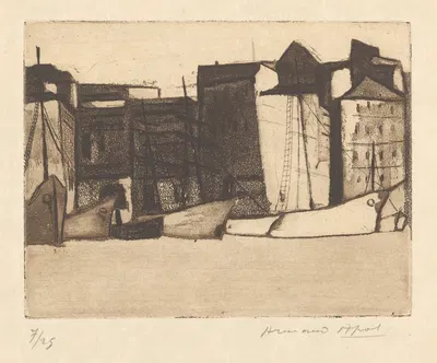 Марсель. Лодки у причала by Арман Аполь, 1929 — digital art print download