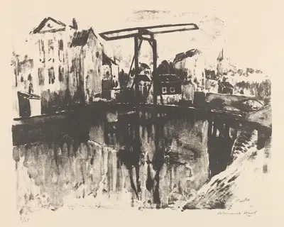 Подъемный мост в городе by Арман Аполь — digital art print download