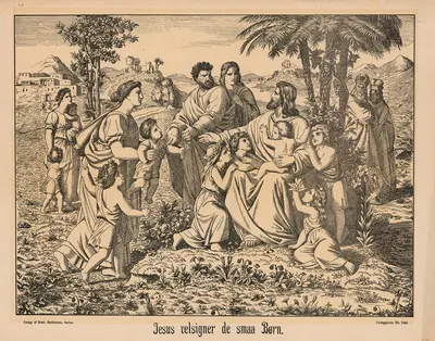 Jesus velsigner de små børn by Братя Бакхаузен, 1889 — digital art print download