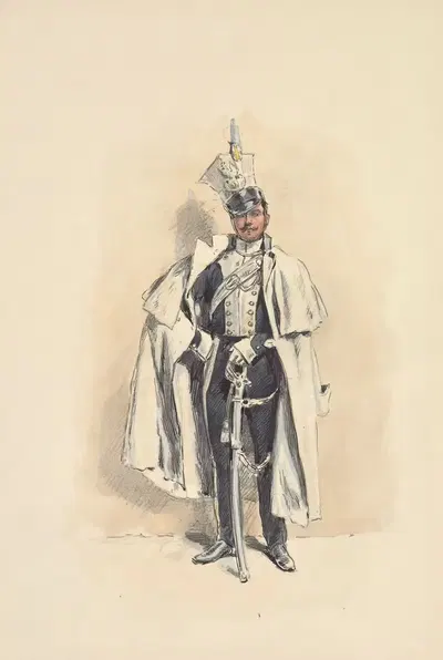 Пулк Уланов, офицер в плаще 1815-1822 by Бронислав Гембаржевский — digital art print download