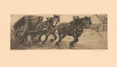 Le tombereau by Constant Eugène de Busschere — digital art print download