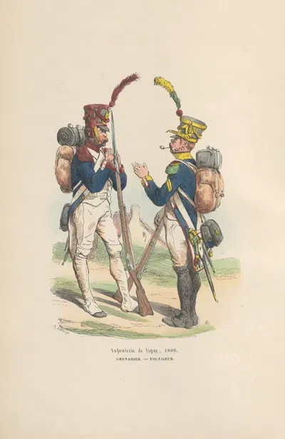 Линейная пехота, 1808, Гренадер – Вольтижер by Ипполит Белланж, 1844 — digital art print download