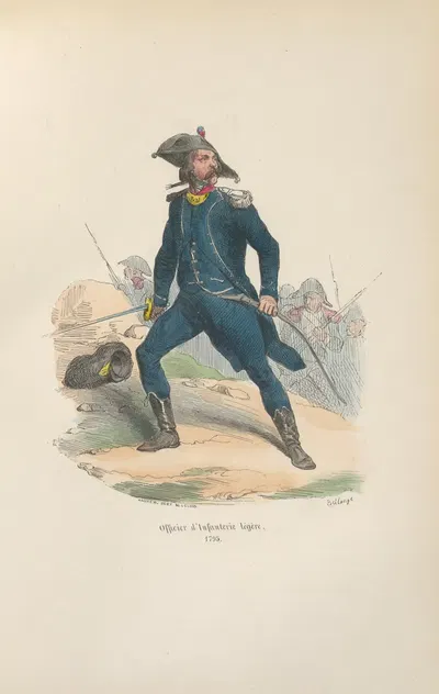 Officier d'Infanterie légére. 1795 by Hippolyte Bellangé, 1844 — digital art print download