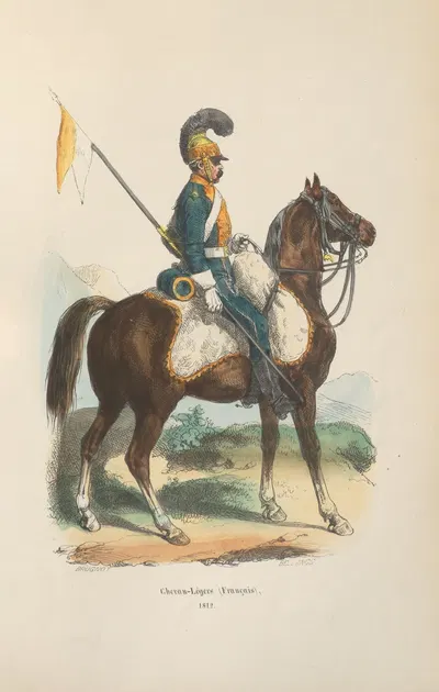 Chevau-Légers (Français), 1812. Легкие кавалеристы (Французские), 1812 by Ипполит Белланж, 1844 — digital art print download
