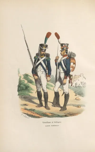 Стрелок и вольтижер. Императорская гвардия by Ипполит Белланж, 1844 — digital art print download