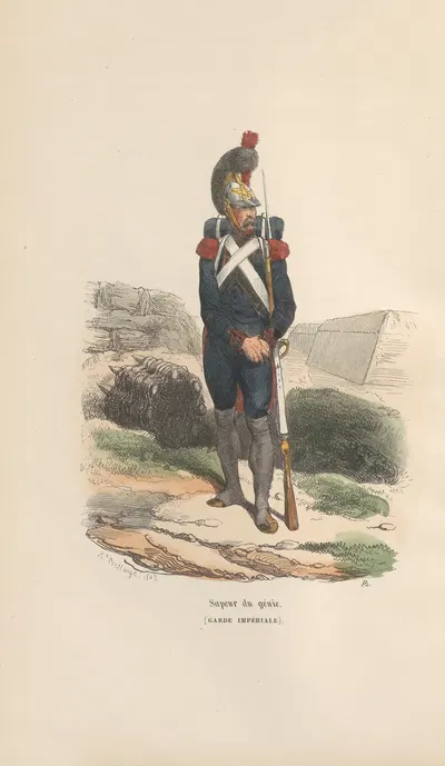 Сапёр генштаба. Императорская гвардия by Ипполит Белланж, 1844 — digital art print download
