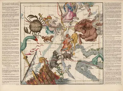 Плита 3; Близнецы, Орион, Телец и другие созвездия. by Игнас Гастон Парди, 1693 — digital art print download