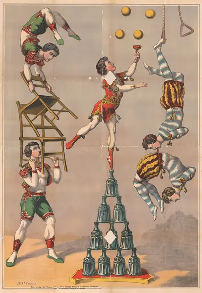 Акробатический номер by Дж. В. Харт, 1870 — digital art print download