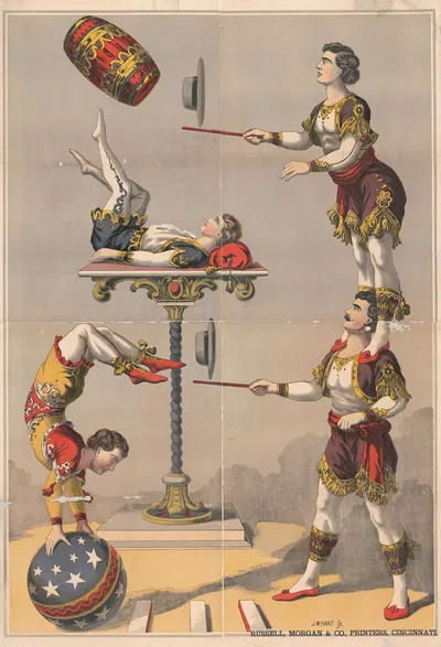 Акробатический номер by Дж. В. Харт, 1870-1880 — digital art print download