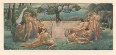 Школа Платона by Жан Дельвиль, 1898 — digital art print download