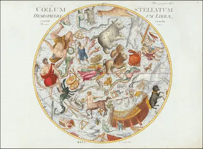 Coelum Stellatum Hemisphaerium Librae by Johann Elert Bode, 1801 — digital art print download