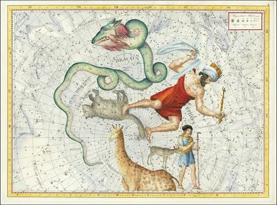 Ursa Minor, Draco, Cepheus… Coelum Stellatum by Johann Elert Bode, 1801 — digital art print download