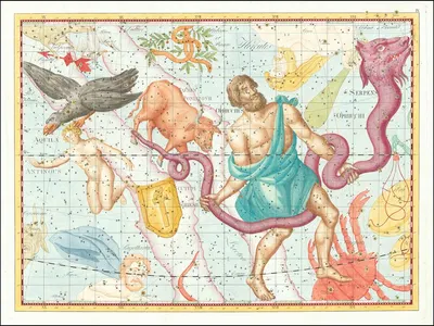 Ophiuchus seu Serpentarius… Coelum Stellatum by Johann Elert Bode, 1801 — digital art print download