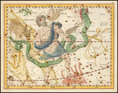 Ophiuchus and Serpent by Johann Elert Bode, 1805 — digital art print download