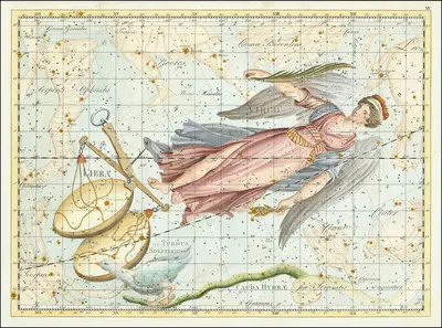 Virgo and Libra by Johann Elert Bode, 1801 — digital art print download
