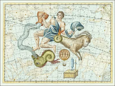 Capricornus… Coelum Stellatum by Johann Elert Bode, 1801 — digital art print download