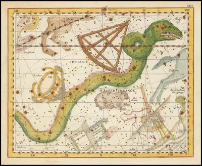 Hydra Continua, Crater, Corvus, Centaurus et Lupus by Johann Elert Bode, 1805 — digital art print download