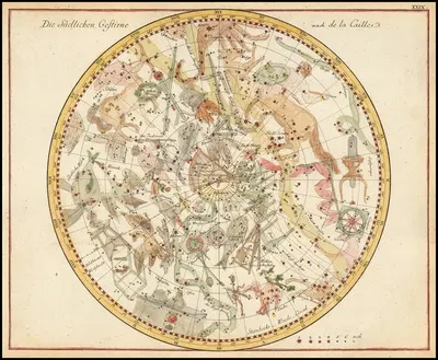 Die Südlichen Gestirne nach de la Caillee by Johann Elert Bode, 1805 — digital art print download
