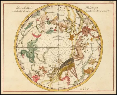 Die Südliche Halbkugel für die Zeit der alten Griechen und Römer entworfen by Johann Elert Bode, 1805 — digital art print…