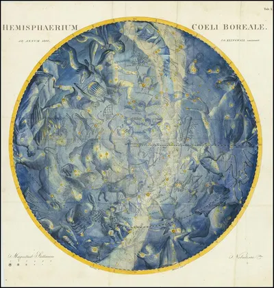 Northern Hemisphere by Johann Elert Bode, 1800 — digital art print download