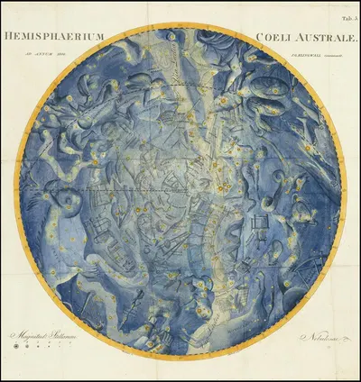 Southern Hemisphere by Johann Elert Bode, 1800 — digital art print download