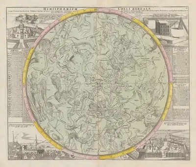 Атлас небес Pl.18 by Иоганн Габриэль Доппельмайр, 1742 — digital art print download