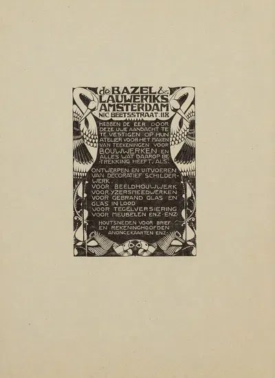 Annonce van de Bazel & Lauweriks by Karel de Bazel, 1925 — digital art print download