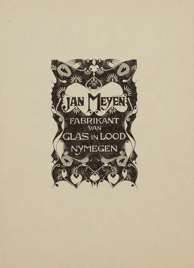 Annoncekaart voor Jan Meyen, fabrikant van glas in lood, Nijmegen by Karel de Bazel, 1925 — digital art print download