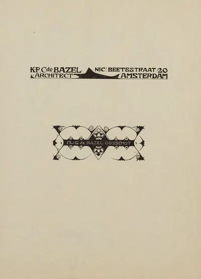 Briefhoofd en visitekaartje; K.P.C. de Bazel en M.W.G. de Bazel Oosschot by Karel de Bazel, 1925 — digital art print download