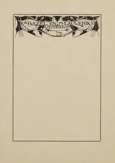 Briefhoofd; K. de Bazel en M. Lauweriks, Amsterdam by Karel de Bazel, 1925 — digital art print download