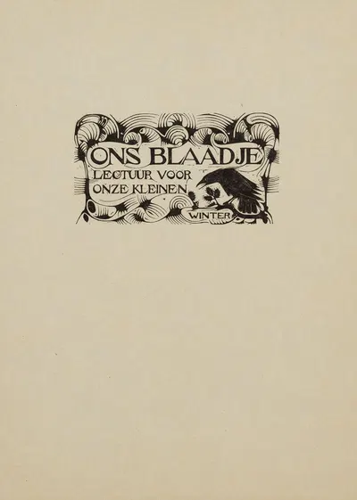 Hoofd voor het kindertijdschrift Ons blaadje, lectuur voor onze kleinen by Karel de Bazel, 1925 — digital art print download