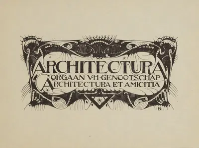 Hoofd voor het weekblad Architectura by Karel de Bazel, 1925 — digital art print download