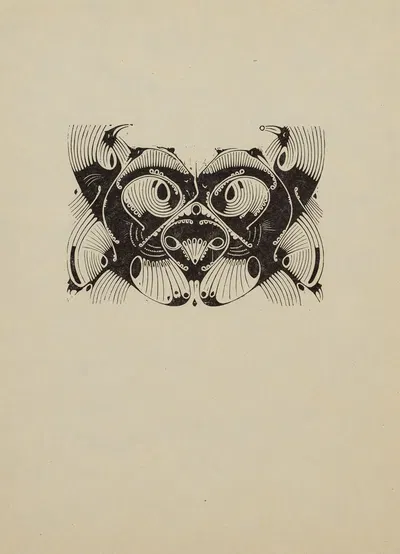 Sluitstuk van een gedrukte prospectus by Karel de Bazel, 1925 — digital art print download