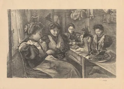 Ателье модисток в Брюсселе около 1900 года by Леон Бартоломе, 1900 — digital art print download
