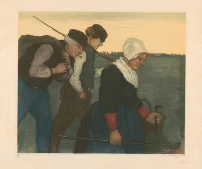 Крестьянин, за которым следуют два крестьянина by Леон Бартоломе — digital art print download