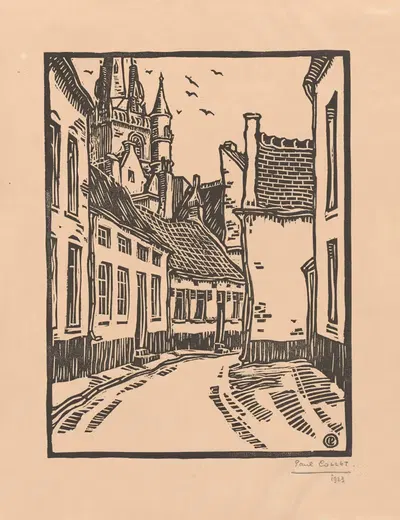Rue du Coq, Nivelles by Paul Collet, 1923 — digital art print download