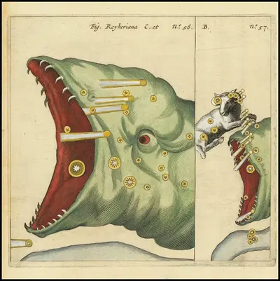 Fig. Reyheriana C. et No. 56 B. No. 57 Ceres, Aries and Comets by Stanisław Lubieniecki, 1668 — digital art print download