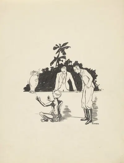 Человек заставляет кувшин парить by Ф. Окерс, 1934 — digital art print download