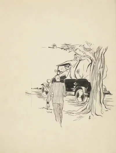 Мужчина идет к машине by Ф. Окерс, 1934 — digital art print download