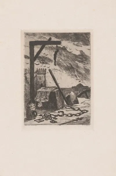 Keys, chains and axe for a gallows by Анри-Шарль Герар — digital art print download