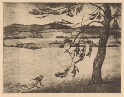 Boerderij in heuvellandschap by Jo Bezaan, 1925 — digital art print download