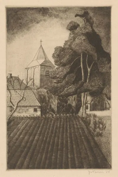 Dorpskerk by Jo Bezaan, 1924 — digital art print download