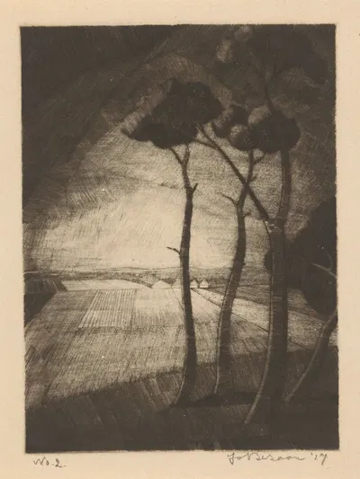 Три дерева by Джо Безан, 1927 — digital art print download