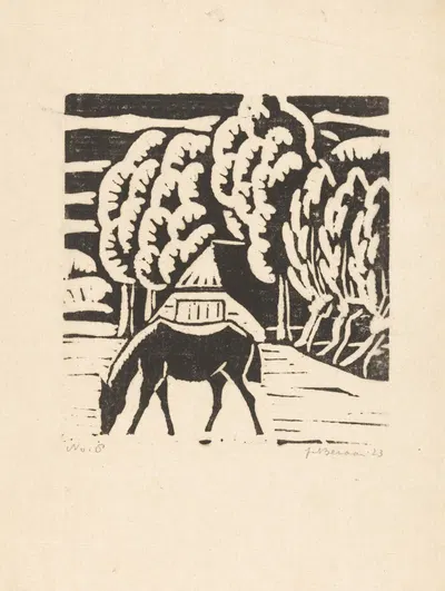 Paard in de wei by Jo Bezaan, 1923 — digital art print download