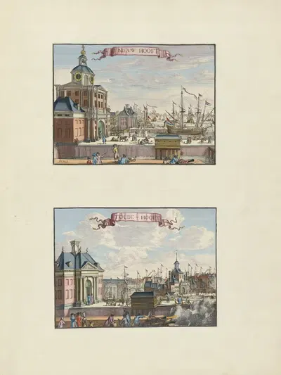 Nieuwe Hoofdpoort Oude Hoofdpoort t'Nieuw Hooft t'Oude-Hooft by Johannes de Vouw, 1694-1695 — digital art print download