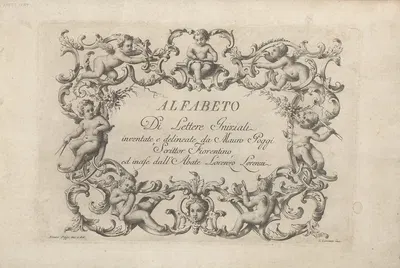 Алфавит из начальных букв – Титульная страница by Мауро Погги, 1745-1765 — digital art print download