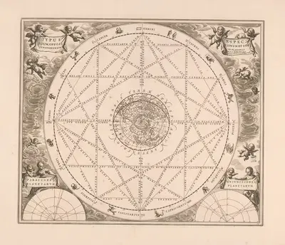 Карта неба северного полушария с созвездиями by Петер Шенк Старший, 1660-1708 — digital art print download