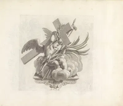 Engel met de passiewerktuigen van Christus by Robert van Audenaerde, 1673-1743 — digital art print download