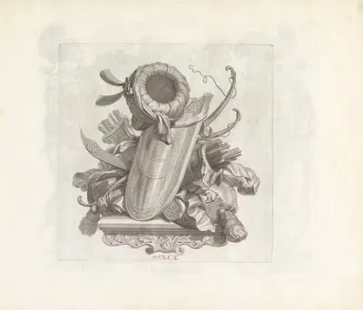 Trofee van Ottomaanse wapens by Robert van Audenaerde, 1673-1743 — digital art print download
